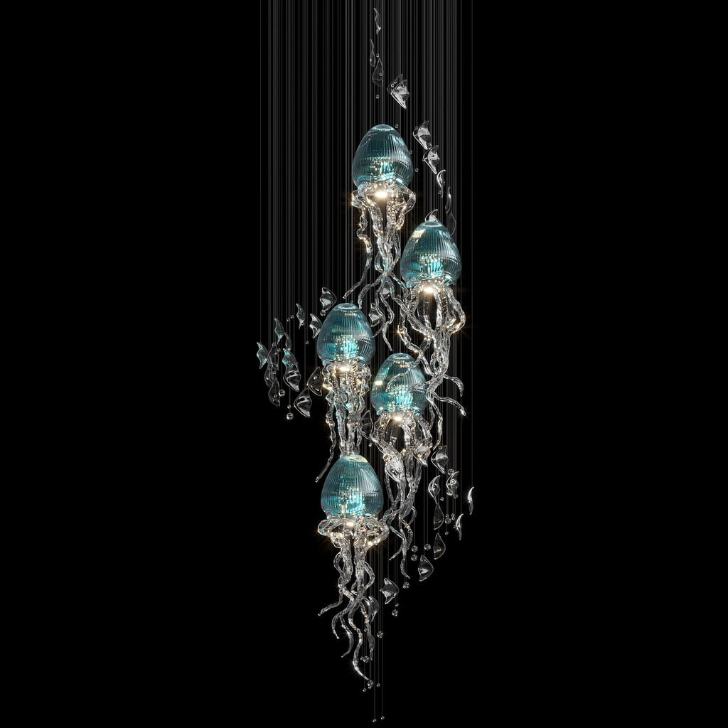 Aqua Jellyfish Chandelier
