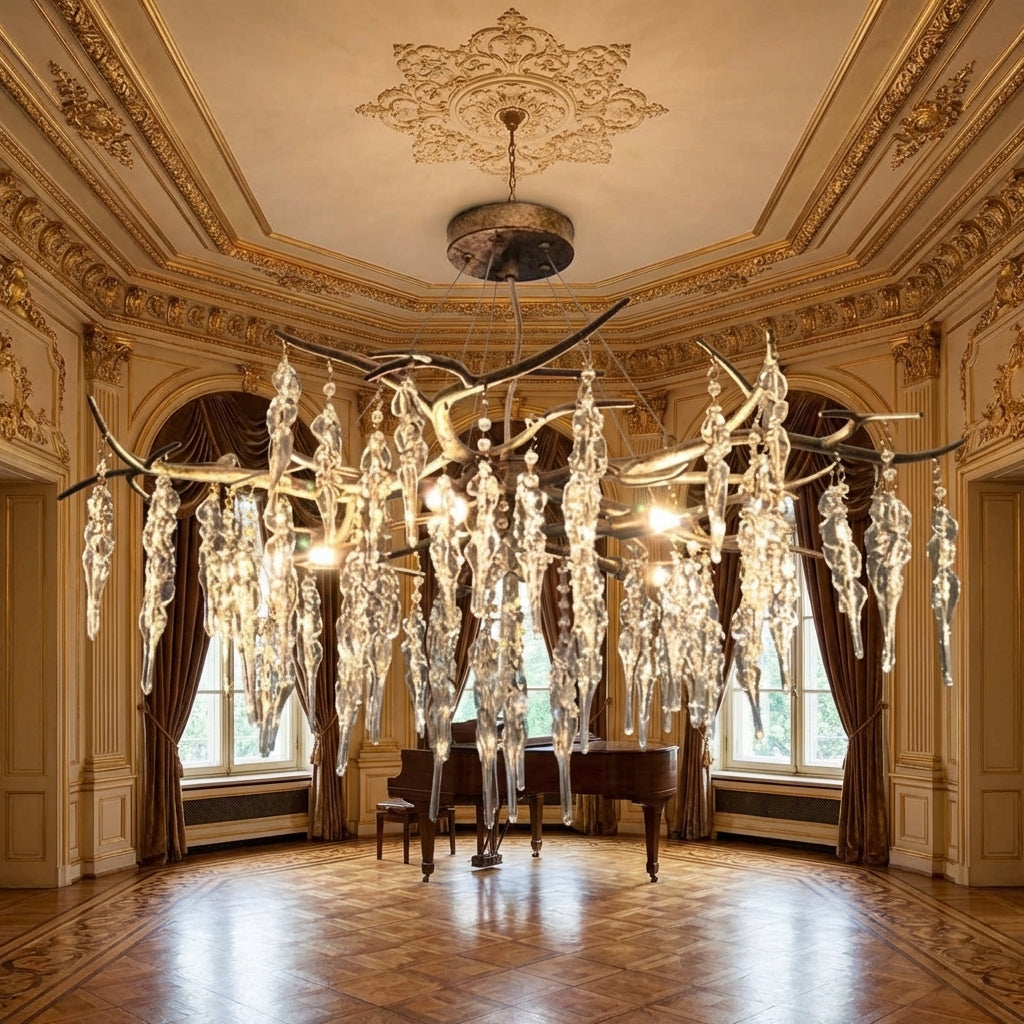 New Light Luxury Crystal Geometric Chandelier for Living Room/Dining Room/Bedroom