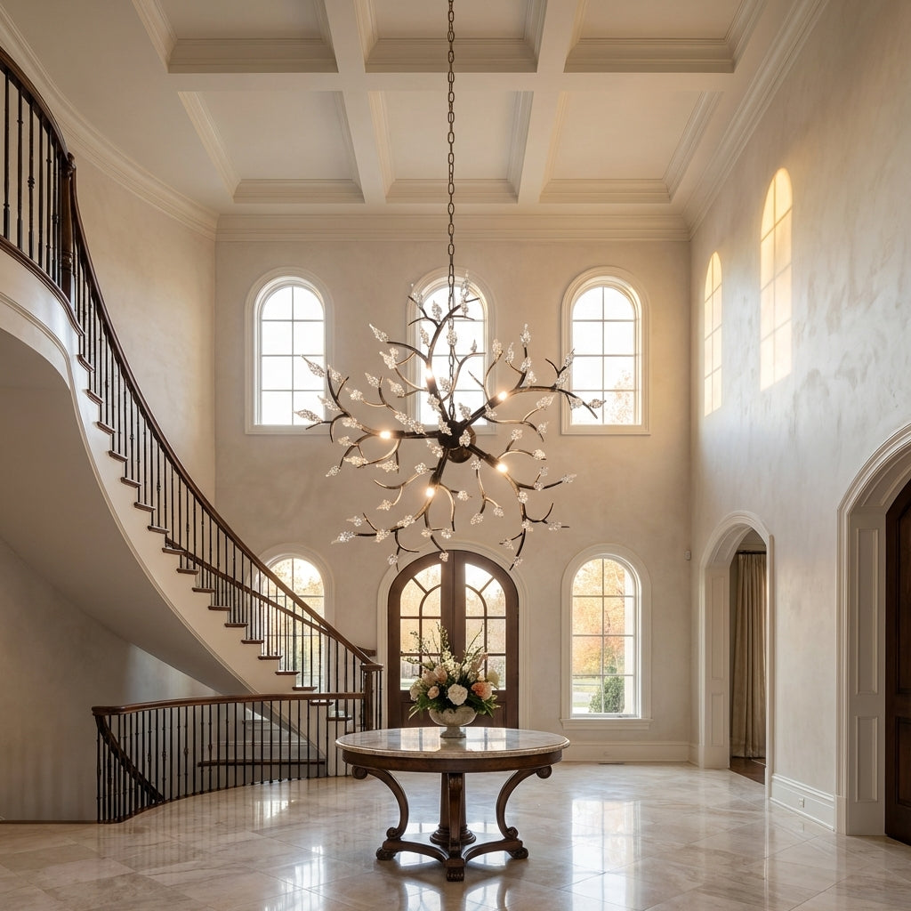 New Light Luxury Crystal Geometric Chandelier for Living Room/Dining Room/Bedroom