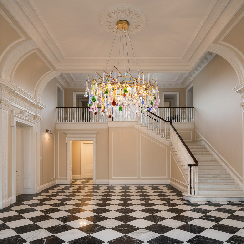 Avis Colorful Crystal Rain Branch Chandelier