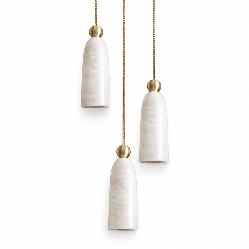 Alabaster Bell Cluster Pendant Lamp