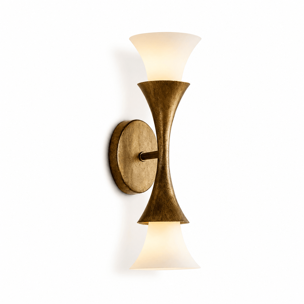 Antique Brass Double Cone Wall Sconce