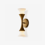 Antique Brass Double Cone Wall Sconce