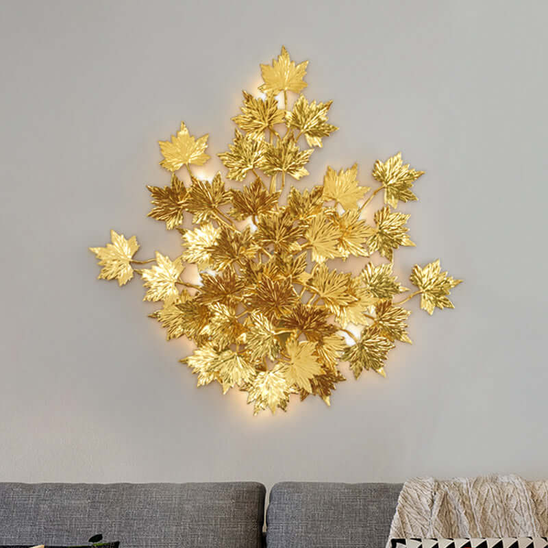 Maple Leaf Branch Wall Sconce by Bling Lighting Studio