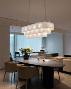 Stairwell Luxury Modern LED High Ceiling Large Alabaster Chandelier by Bling Lighting Studio