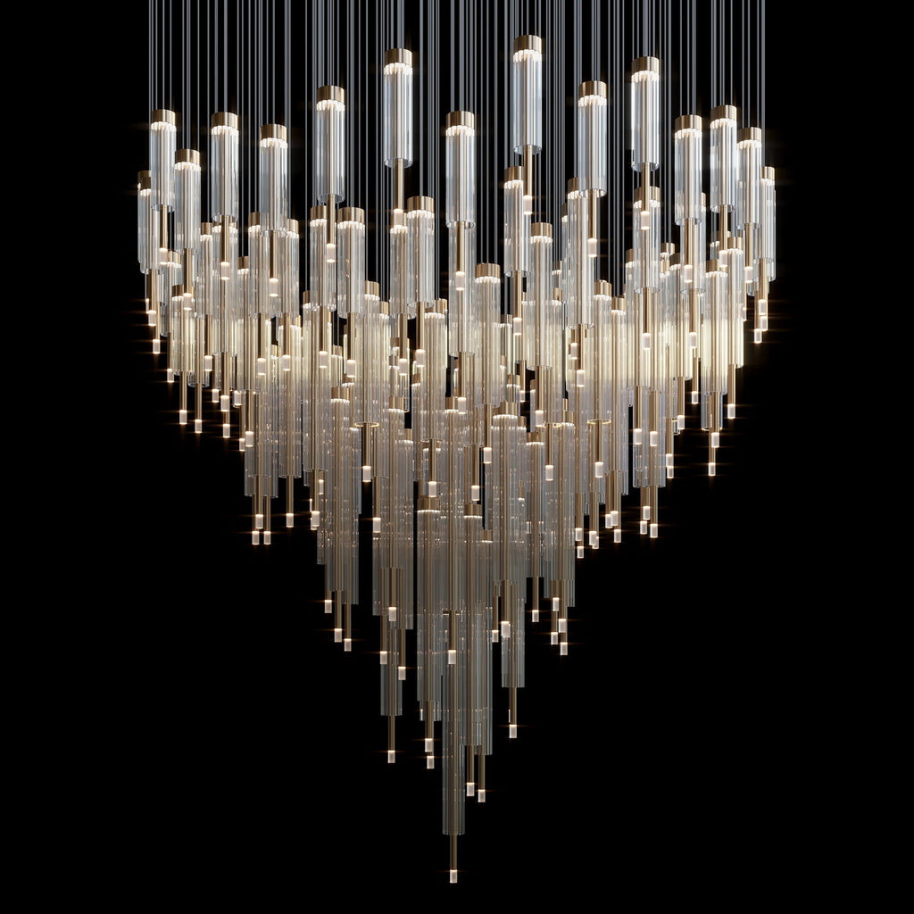 Crystal Tube Rain Chandelier