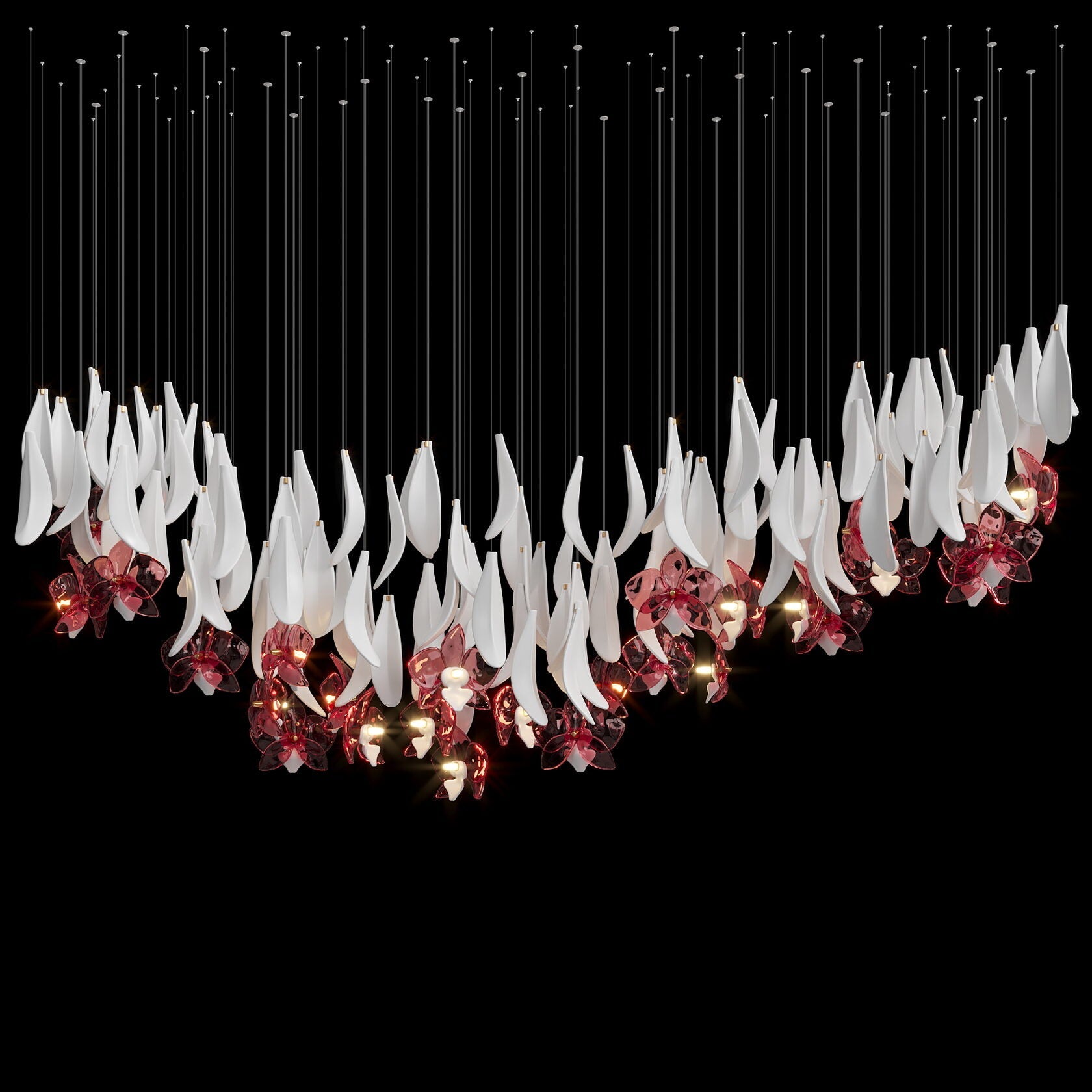 Green Orchid Cascade Chandelier