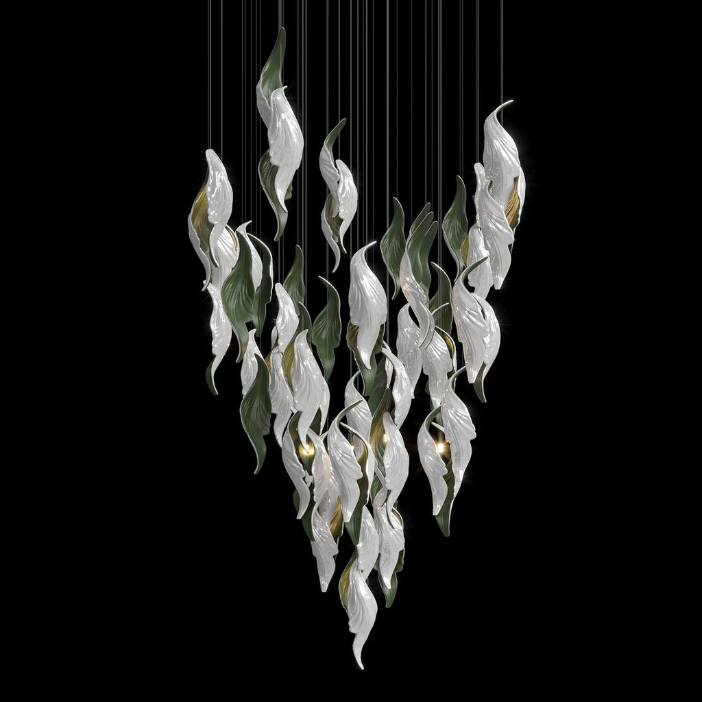 White Calla Veil Chandelier