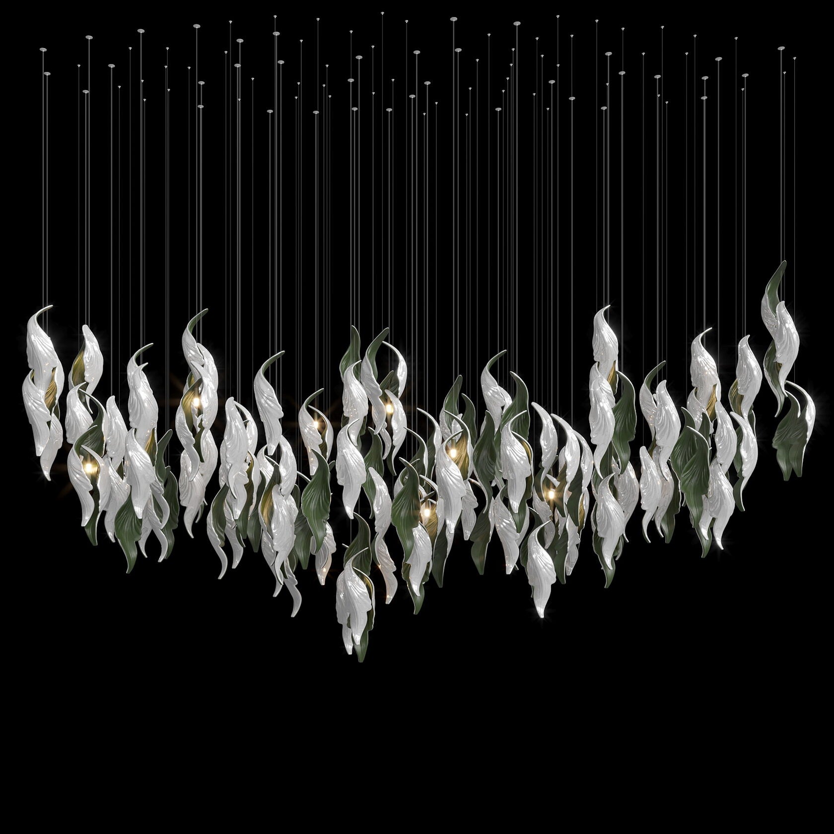 White Calla Veil Chandelier