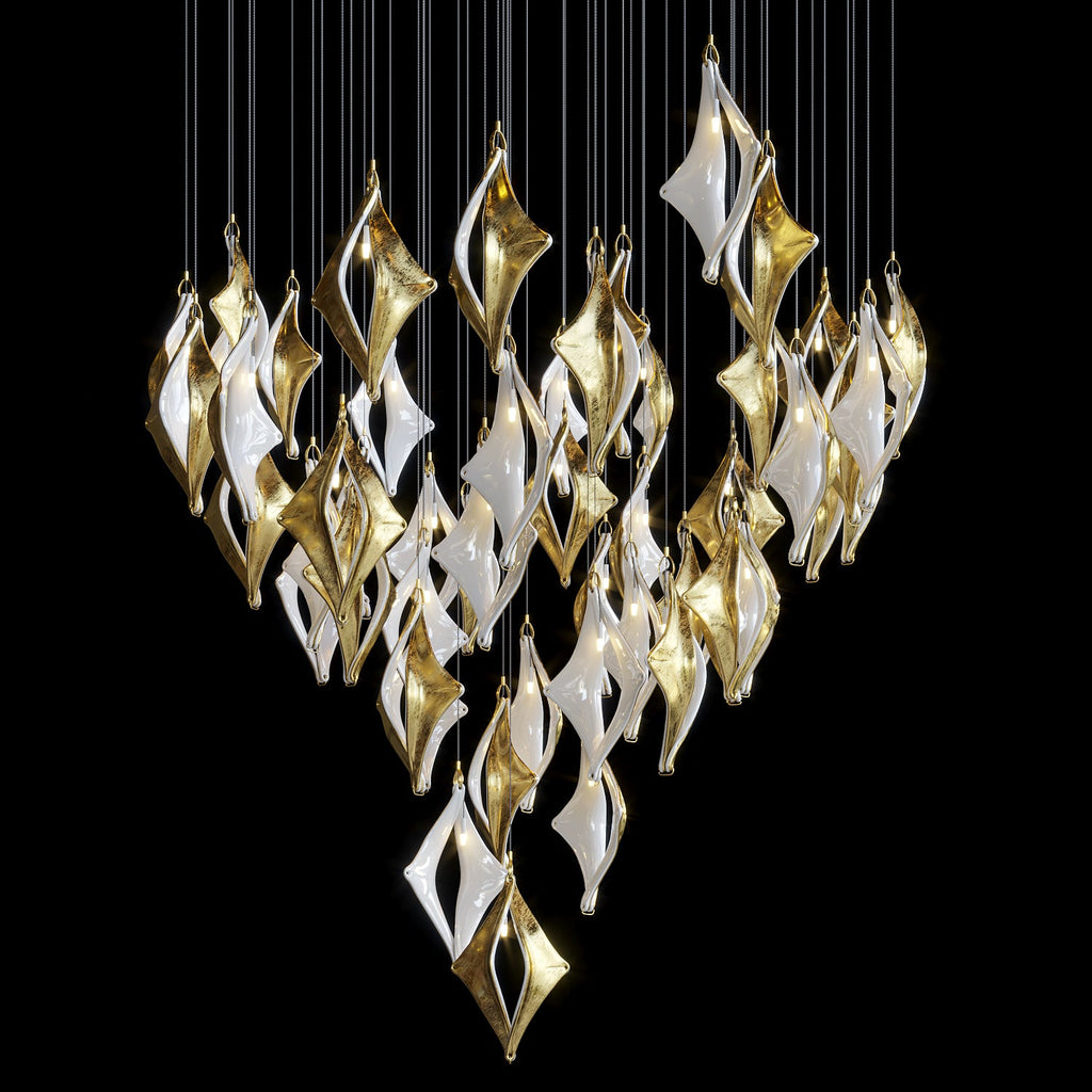 Black Gold Diamond Cascade Chandelier