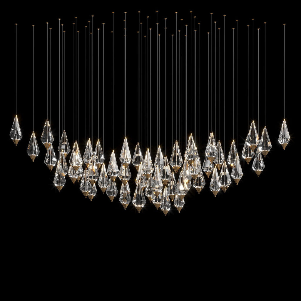 Crystal Teardrop Cascade Chandelier