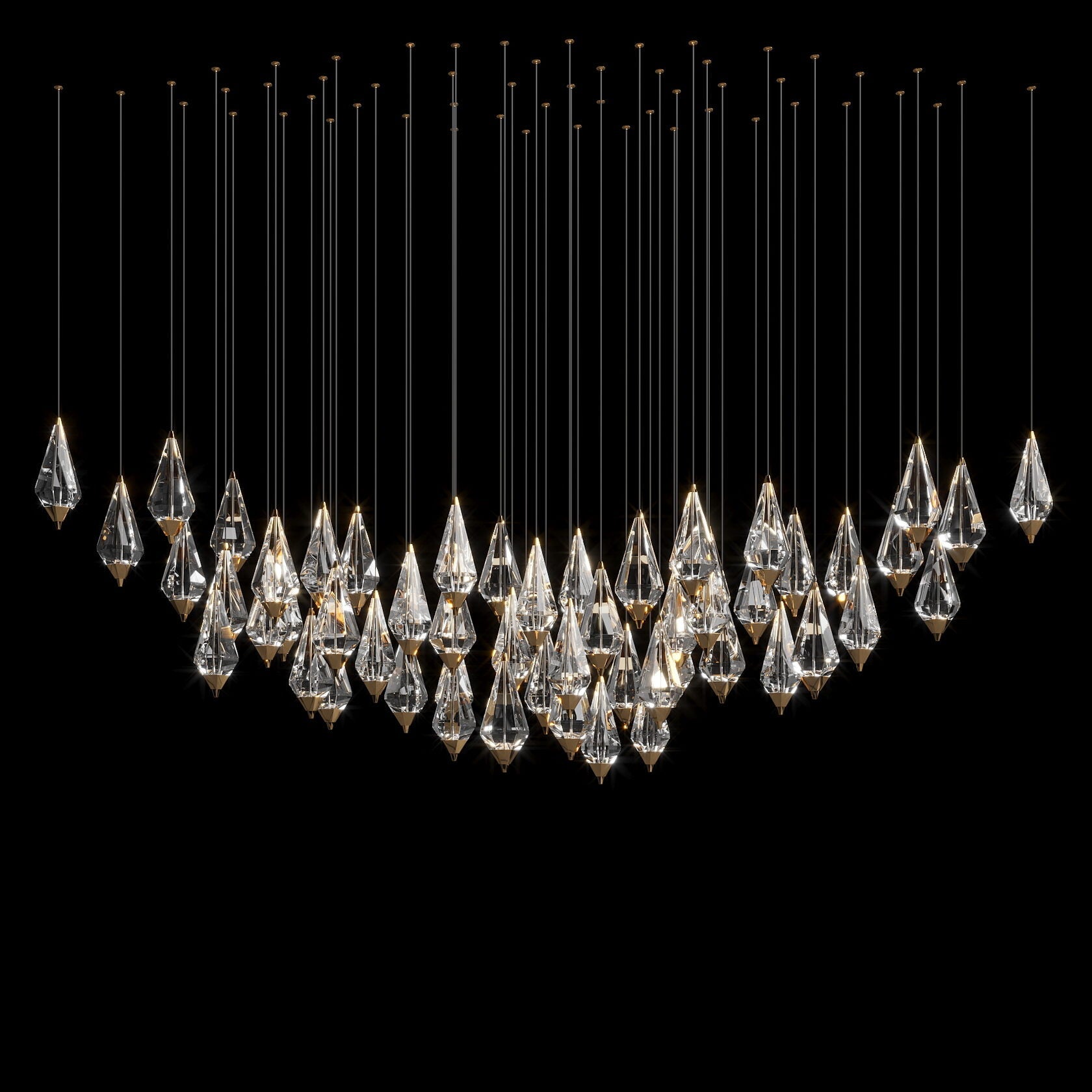 Crystal Teardrop Cascade Chandelier