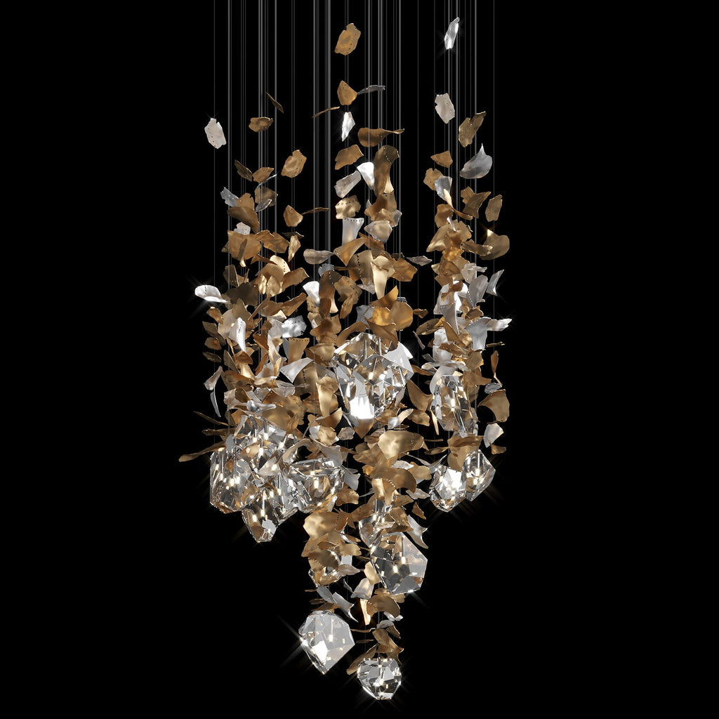 Crystal Leaf Scatter Chandelier