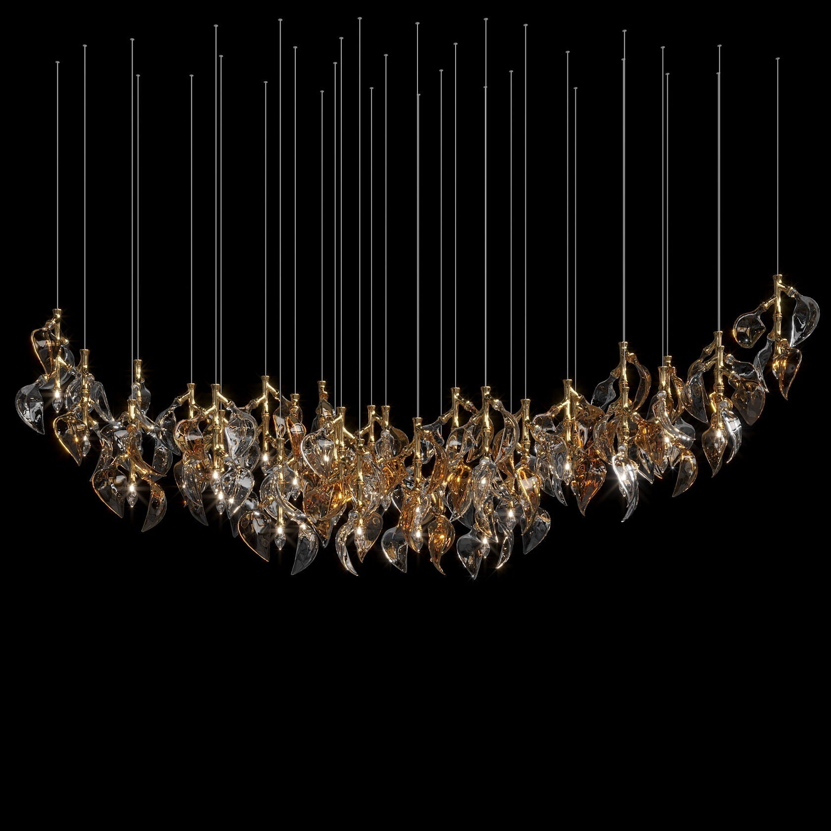 White Calla Cascade Chandelier