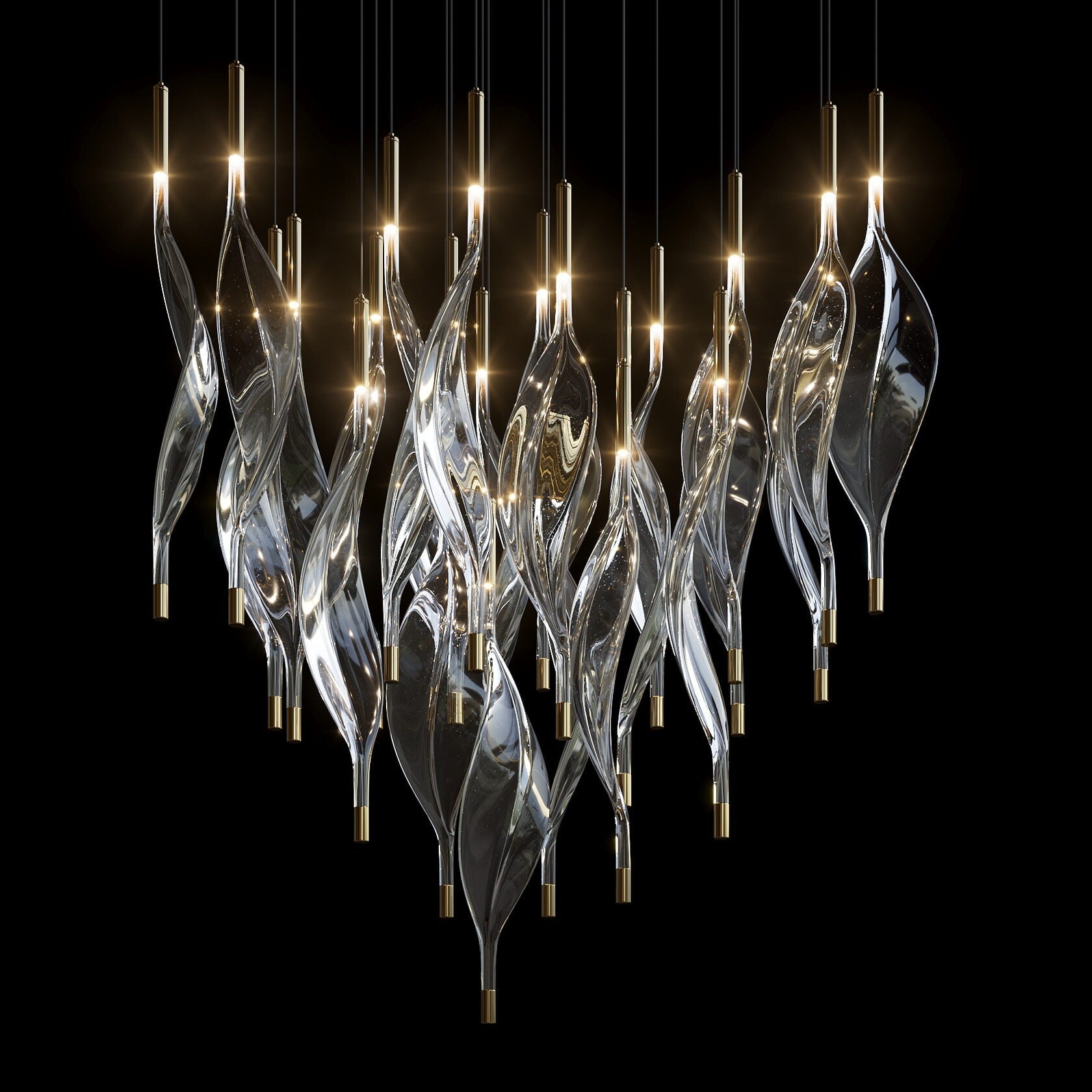 Crystal Flame Drop Chandelier