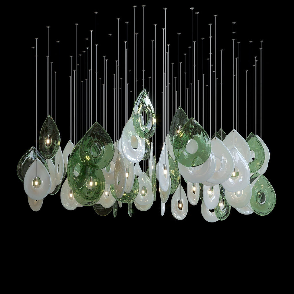 Green Halo Drop Chandelier