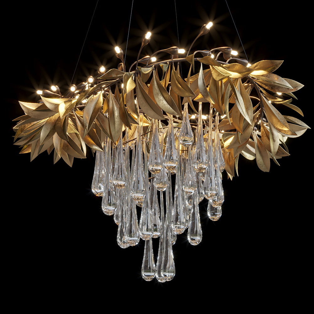 Olive Leaf Rain Chandelier
