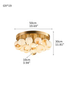 Alabaster Semi Flush Mount with Etched Opal Marble Shades