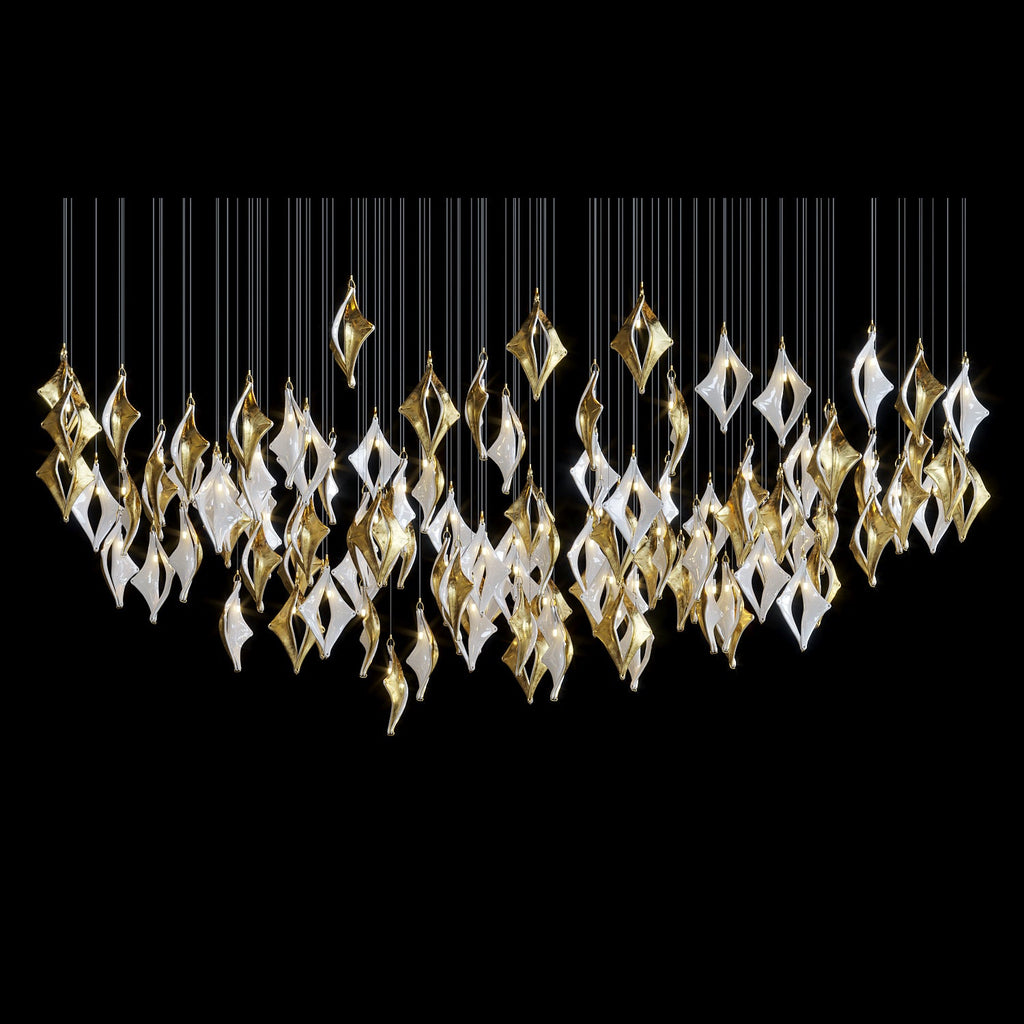 Black Gold Diamond Cascade Chandelier