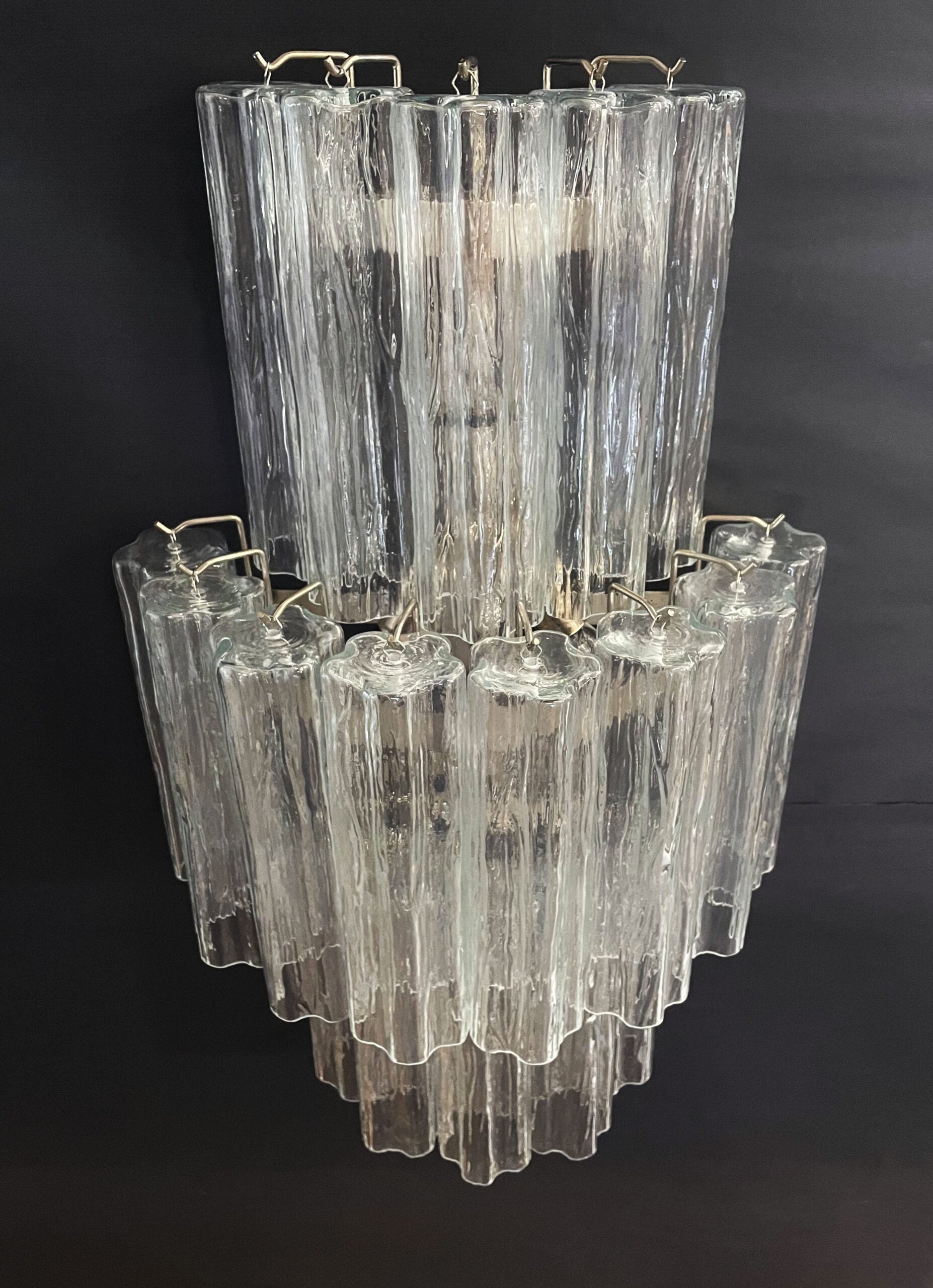 Murano Wall Lamp | 18 Clear Prism Glass | Set of 2