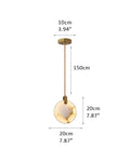 Postmodern LED Spanish Marble Chandelier Lamp in Brass for staircase by Bling Lighting Studio
