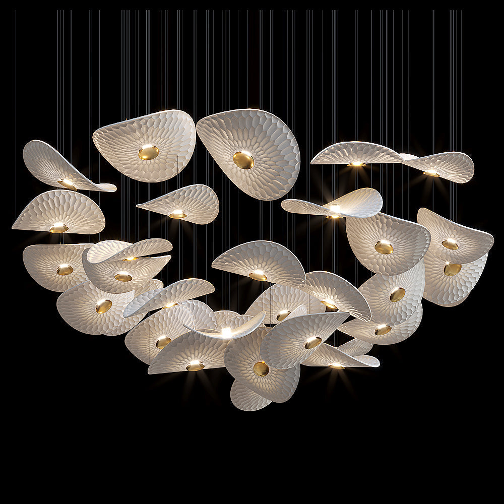 White Disc Flight Chandelier