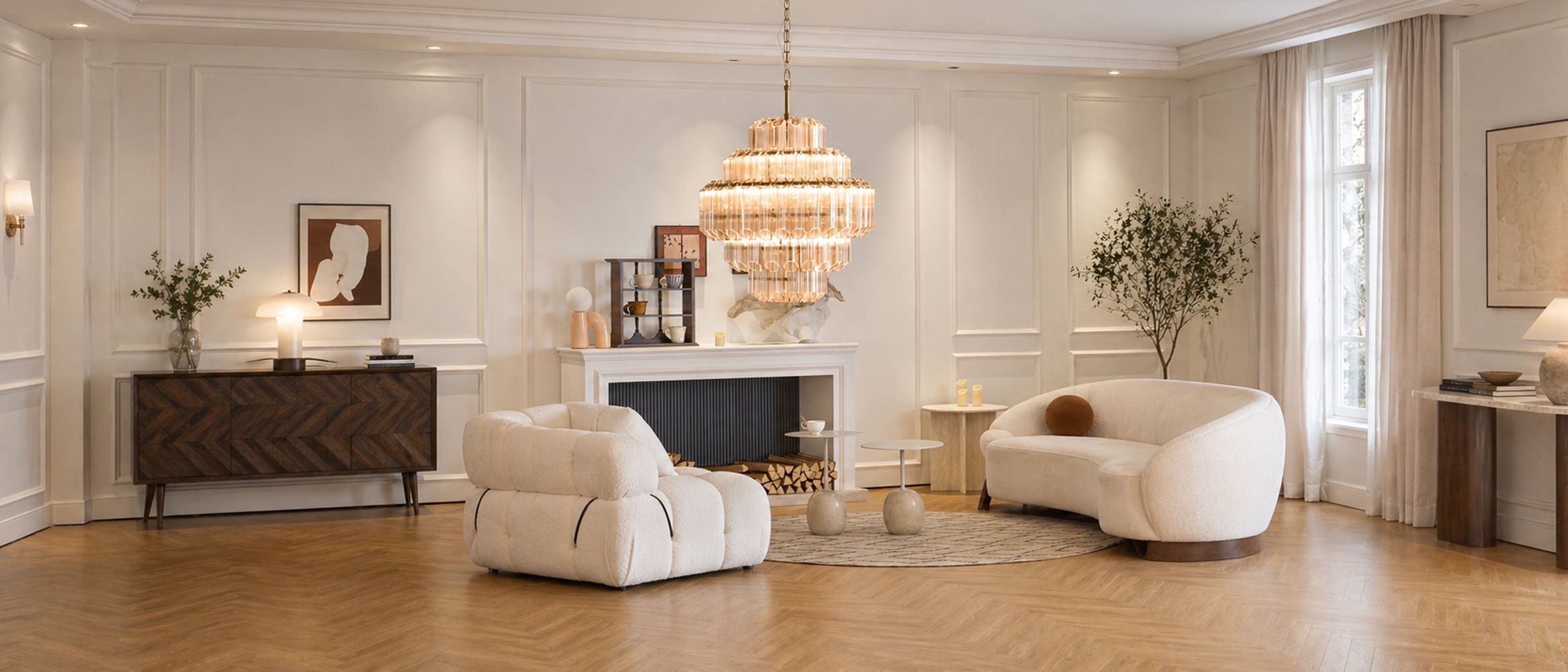 Glass Palmette Transparent Chandelier Murano lighting by Bling Lighting Studio