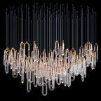 Gold Glass Loop Cluster Chandelier