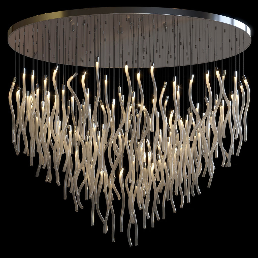 Ivory Tube Fringe Chandelier