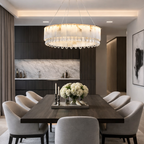 Stuart 31" Modern Alabaster & Crystal Round Chandelier additional product view