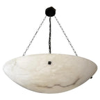 Enormous 36 Ø Flush Mount / Pendant with Stunning Full Moon-Like Alabaster Shade