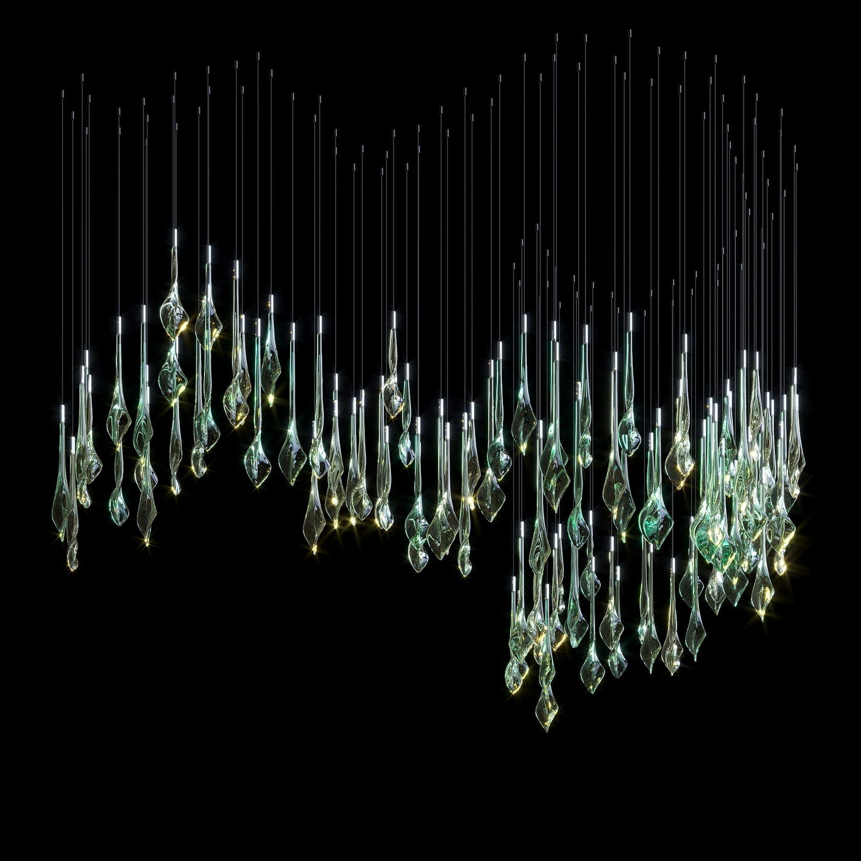 Crystal Drop Rain Chandelier