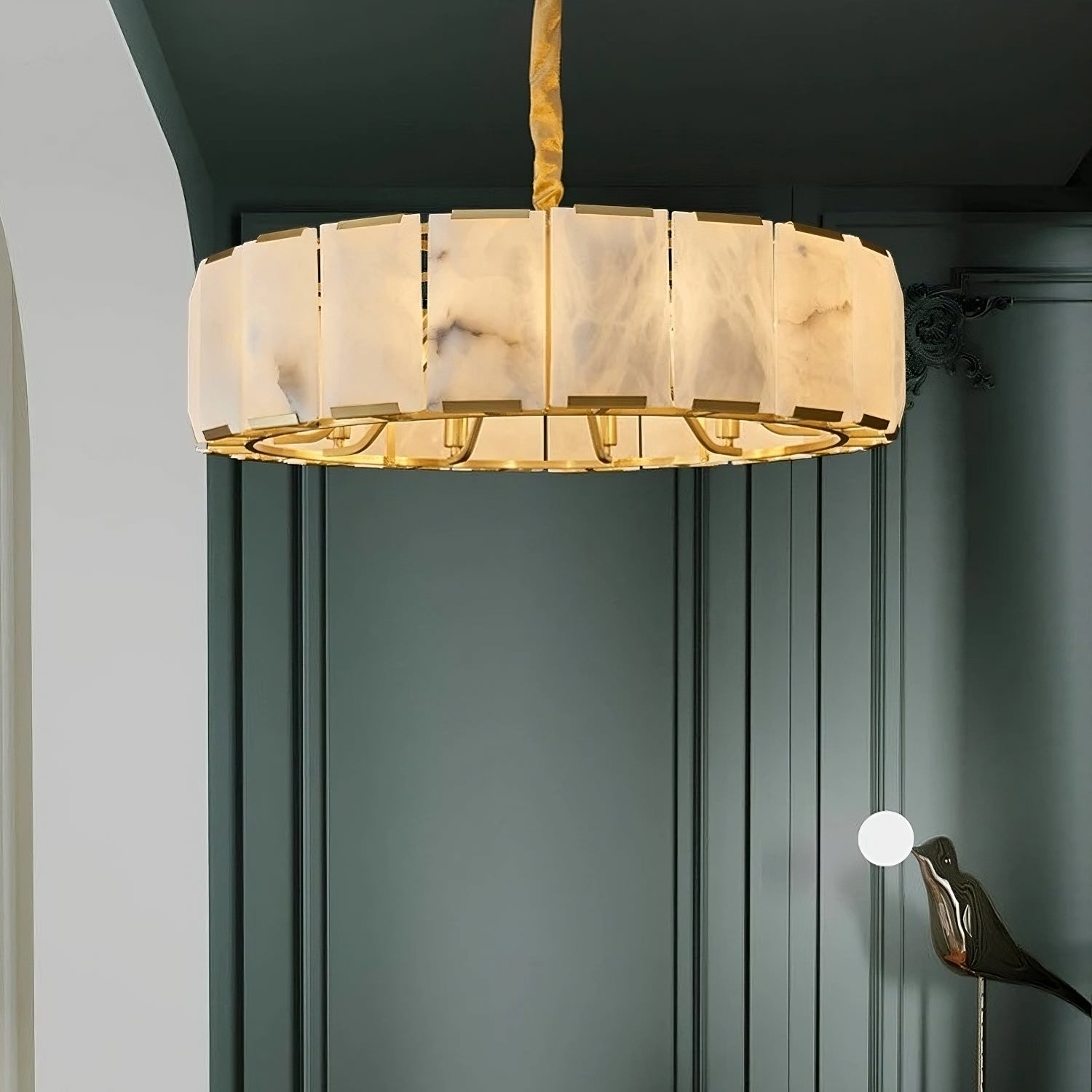Solaro Natural Alabaster Chandelier by Bling Lighting Studio