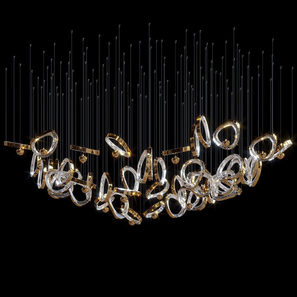 Gold Crystal Loop Chandelier