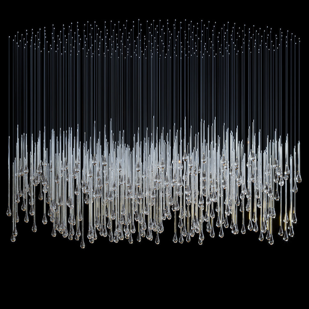 Crystal Teardrop Tube Rain Chandelier
