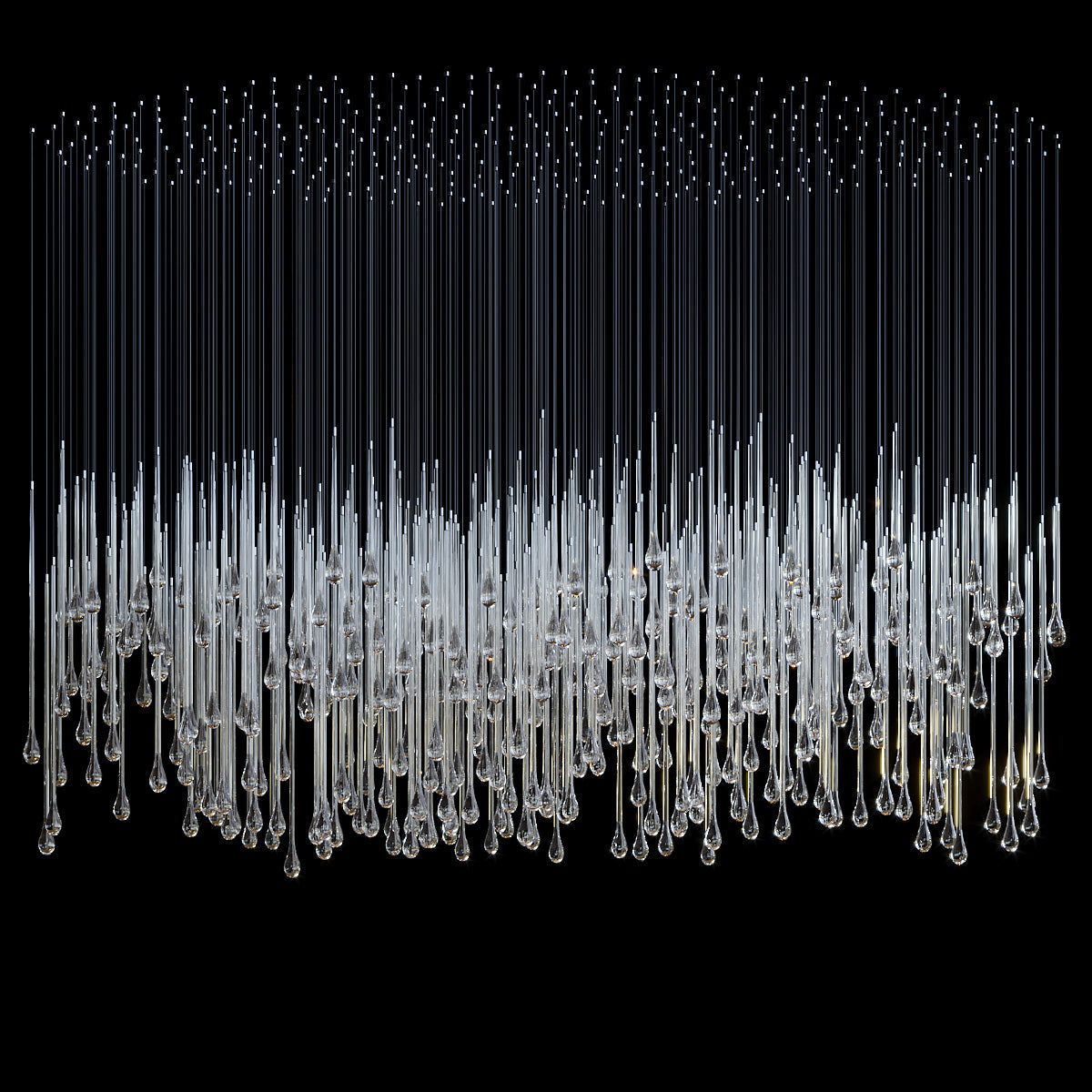 Crystal Teardrop Tube Rain Chandelier