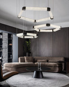 Alabaster Pentagon Ring Suspension Chandelier additional product view