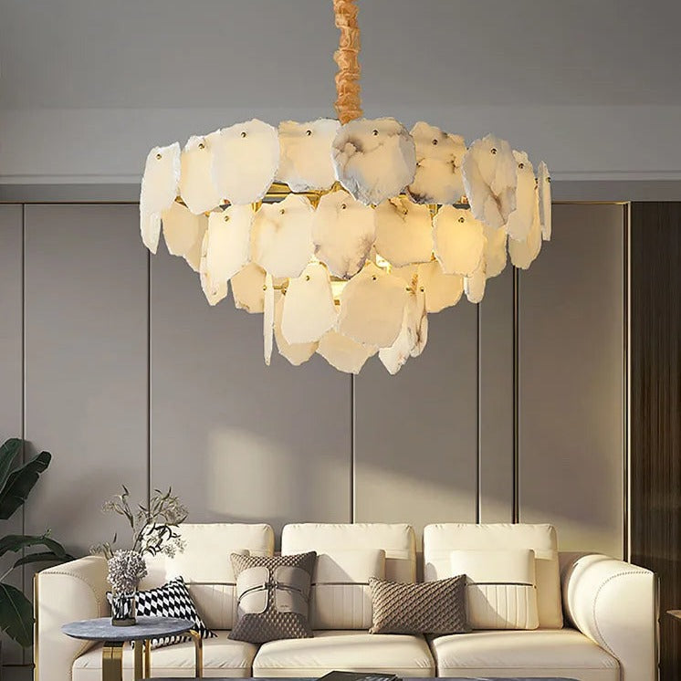 Norham Alabaster Chandelier by Bling Lighting Studio