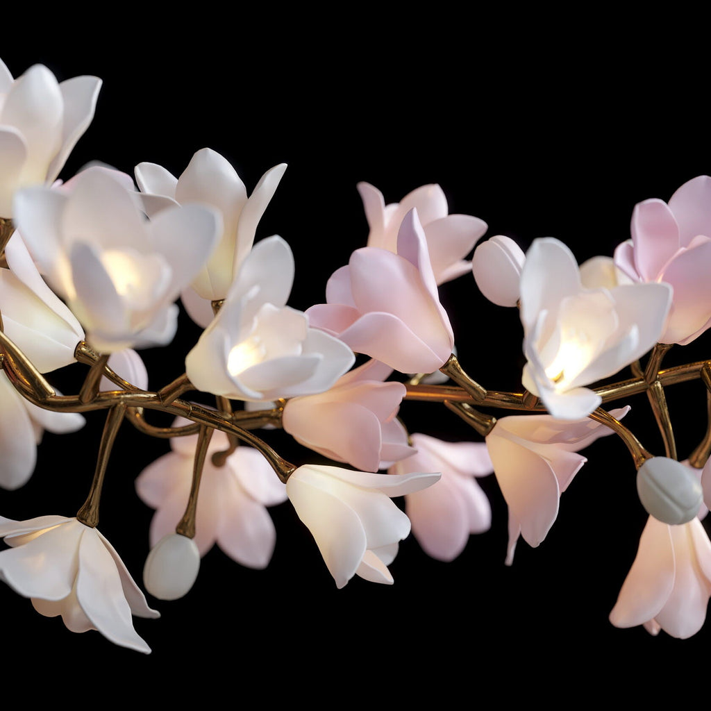 Blush Magnolia Branch Chandelier