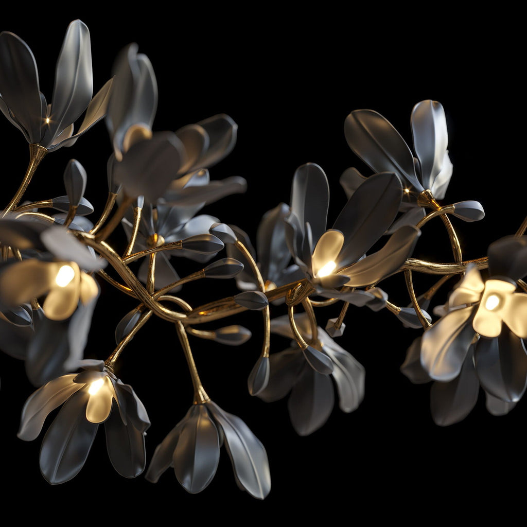 Black Magnolia Branch Chandelier