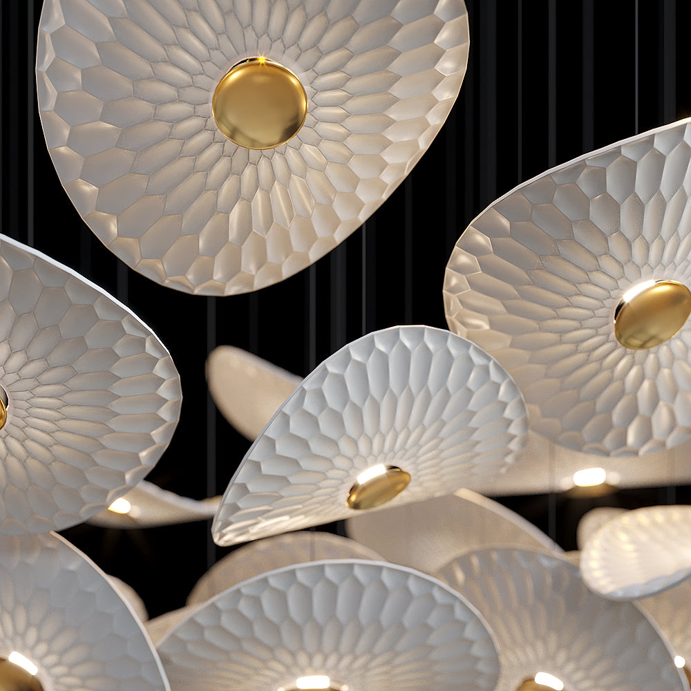 White Disc Flight Chandelier