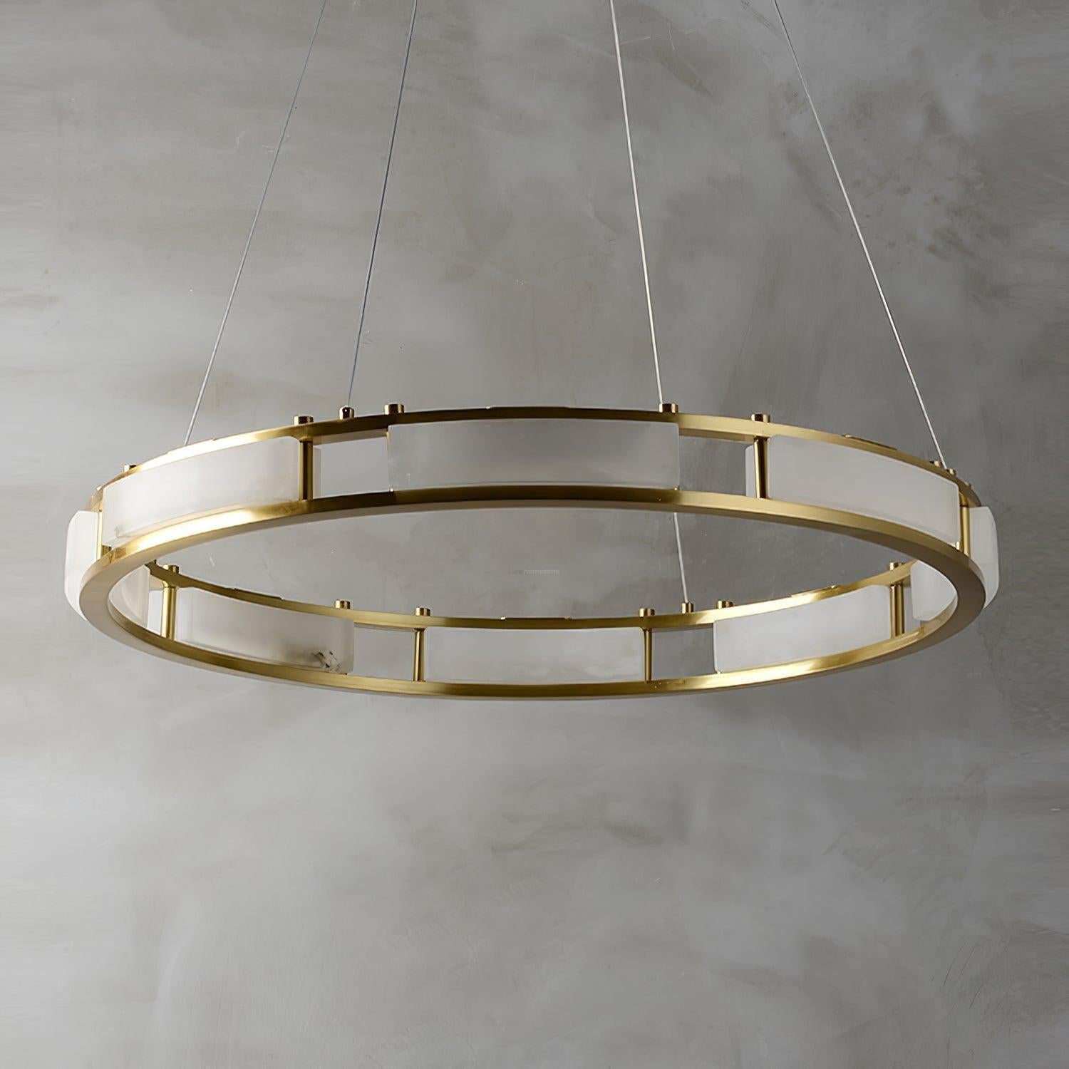 Qatar Alabaster Round Chandelier by Bling Lighting Studio