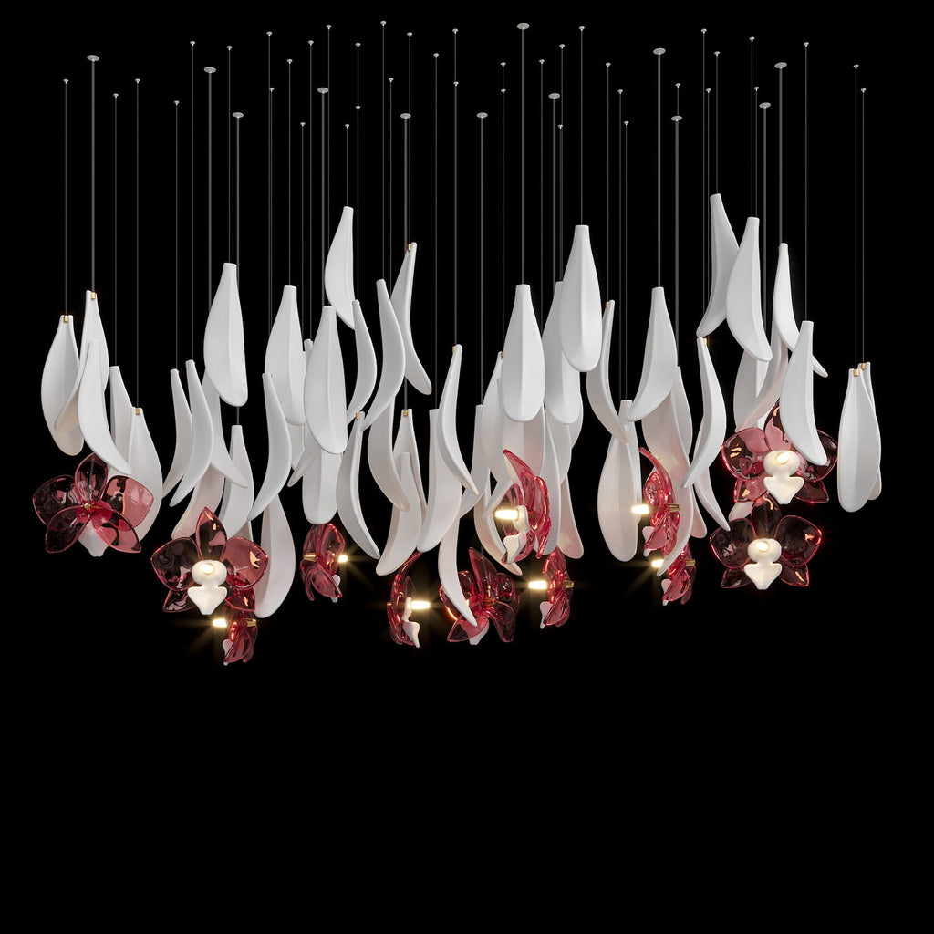 Green Orchid Cascade Chandelier