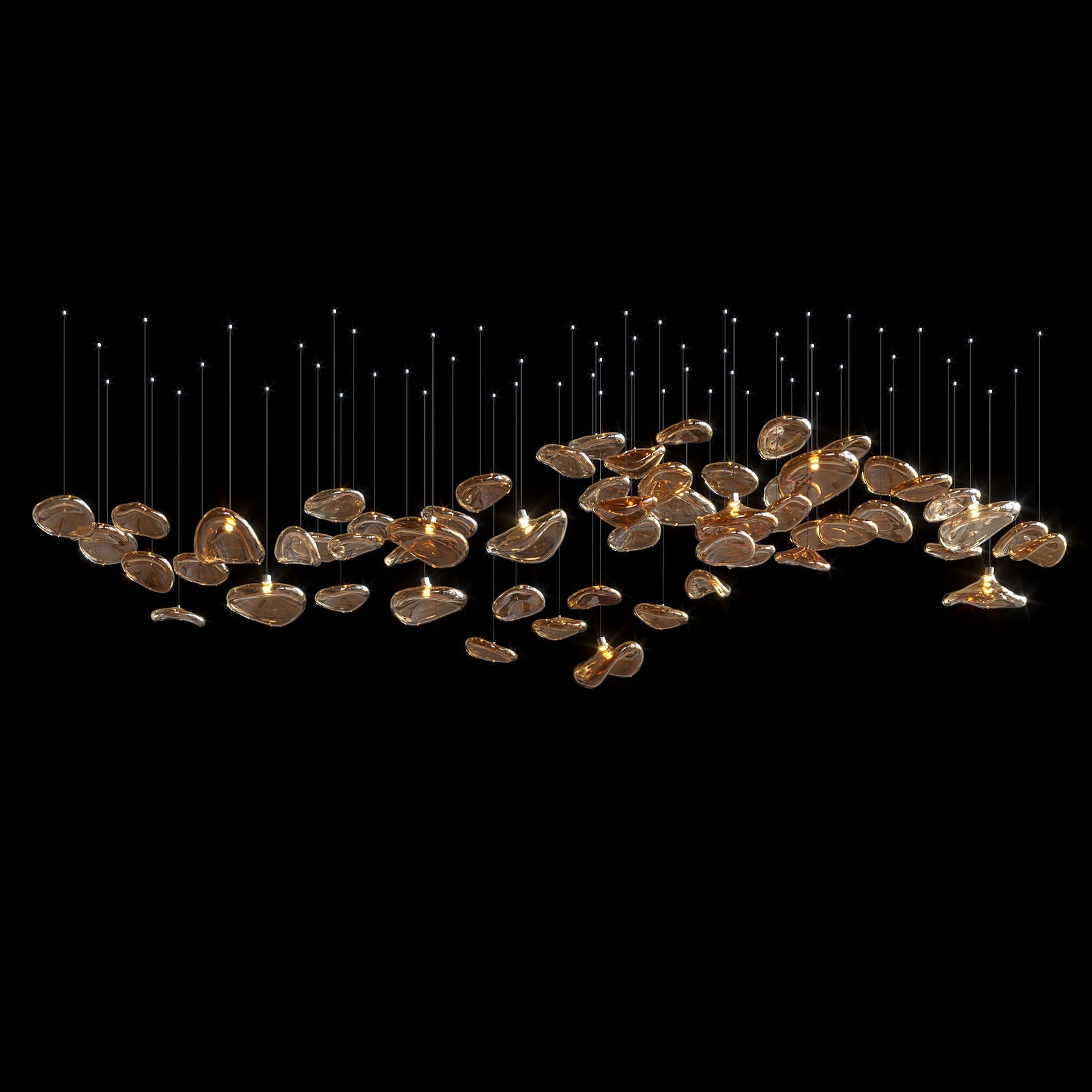 Amber Pebble Orbit Chandelier