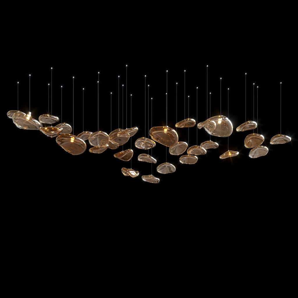 Amber Pebble Orbit Chandelier