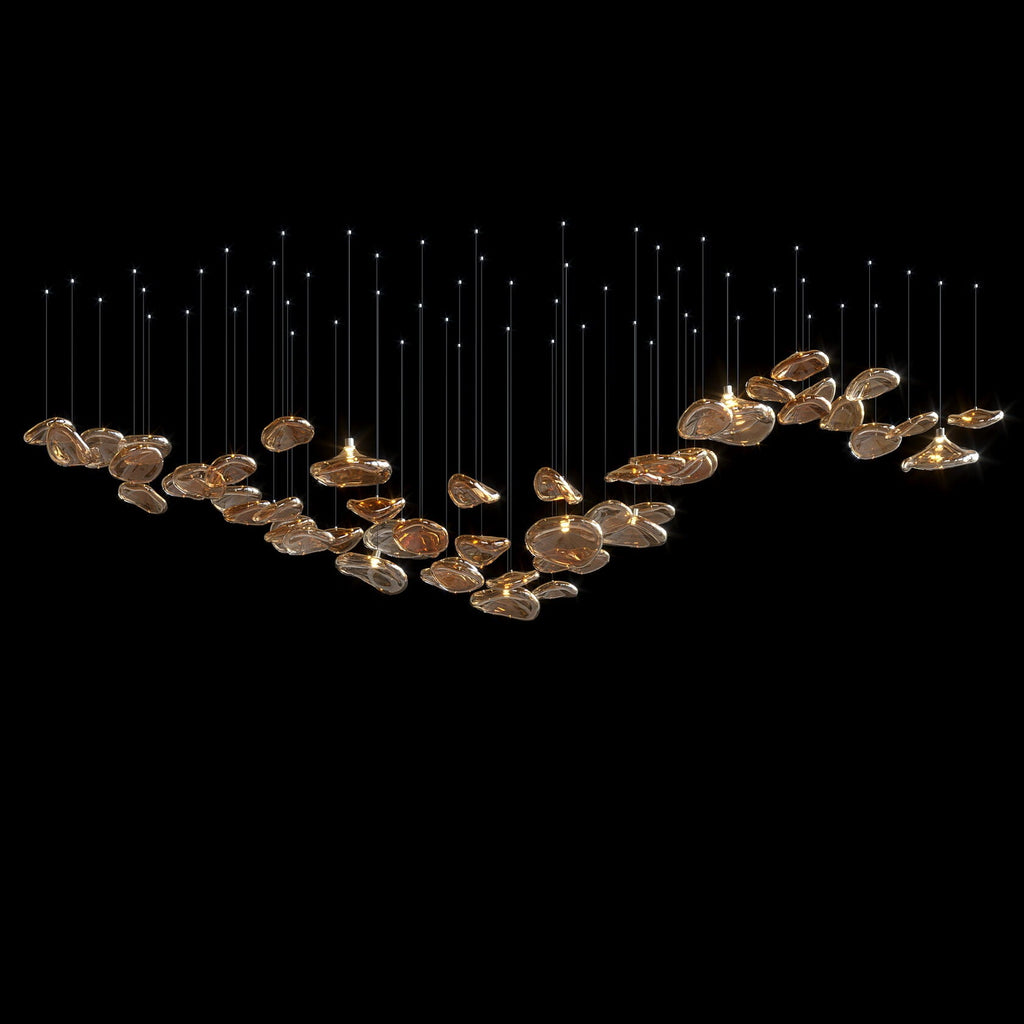 Amber Pebble Orbit Chandelier
