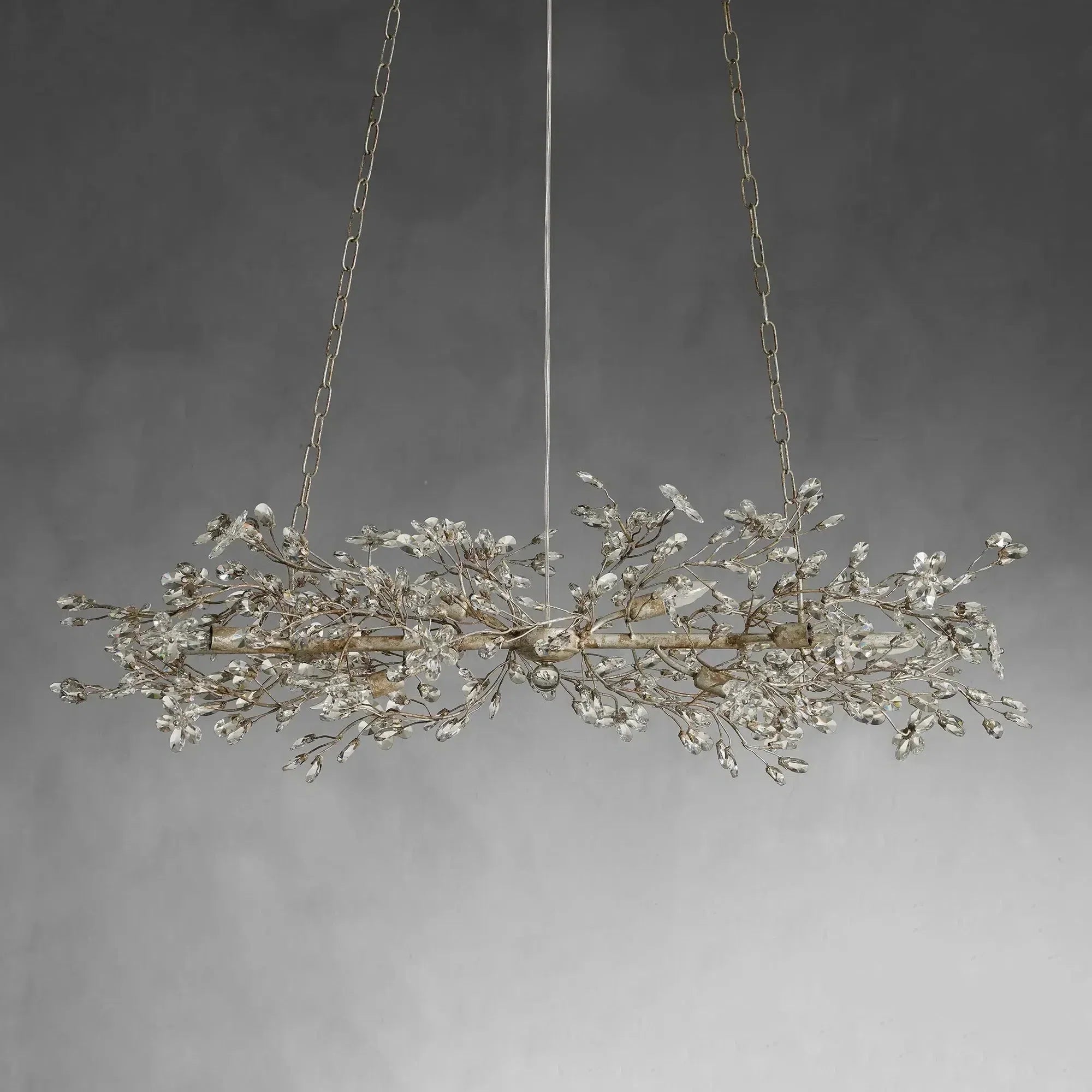 Crystal Flowers Fiore Linear Chandelier