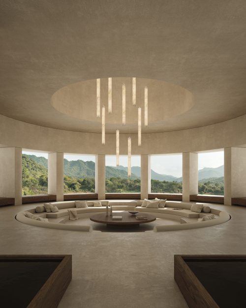Vertical Roller Alabaster Pendant Light by Bling Lighting Studio