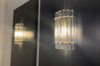Murano Wall Lamp | 7 Clear Prism Glass | Set of 2