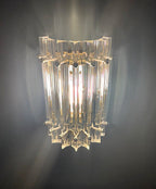 Murano Wall Lamp | 7 Clear Prism Glass | Set of 2